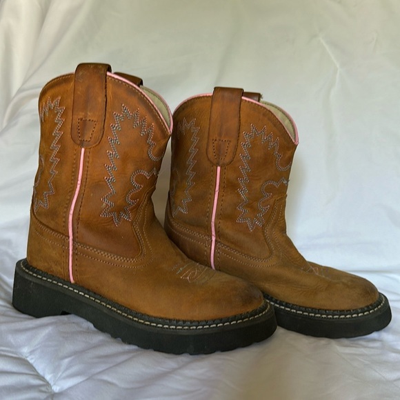 Old West cowboy boots/work boots girls size 12 - Picture 1 of 4
